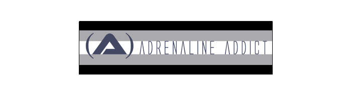 Black woven label with the (A) mark and wordmark